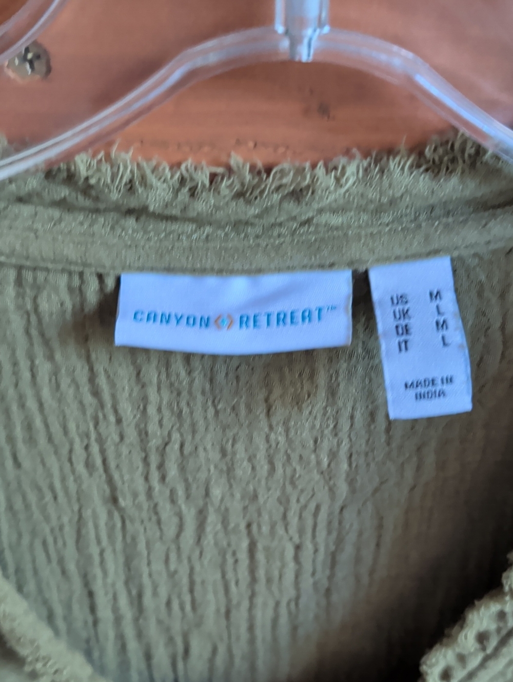 Canon Olive Green Gauze V-Neck Peplum Tunic - Picture 2 of 4